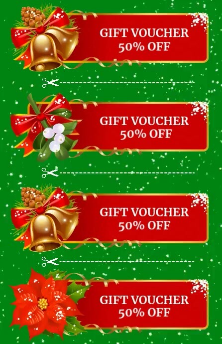 Red and Green List-based Gift Voucher Tabloid Template | PosterMyWall