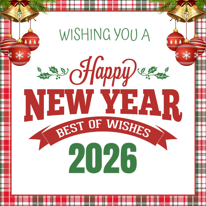 Red and Green Plaid Pattern Maximalist New Year 2026 Instagram Post ...