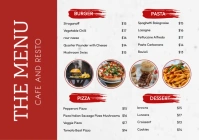 Red and Grey Modern Food Menu Poster A2 template