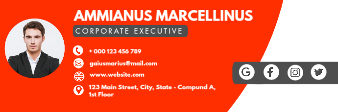 red and grey simple minimal email digital sig E-Mail-Überschrift template