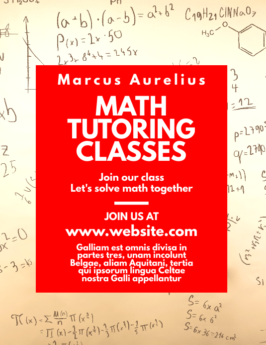 Copy of Red and light yellow math classes | PosterMyWall