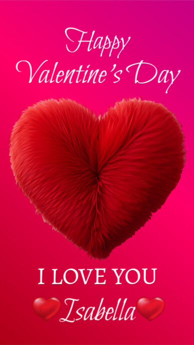 red and pink gradient valentine template Digital Display (9:16)