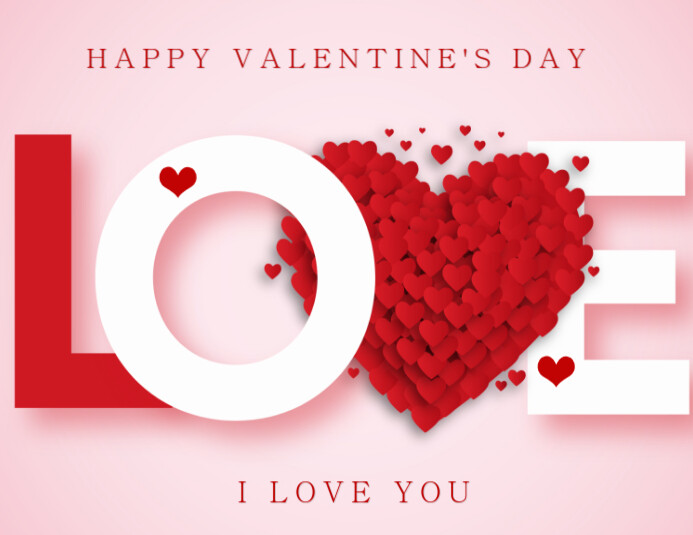 Red and Pink Modern Happy Valentine's Day Flyer 2025 Template ...