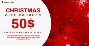 白色 Christmas Gift Voucher Facebook Shared Image Template