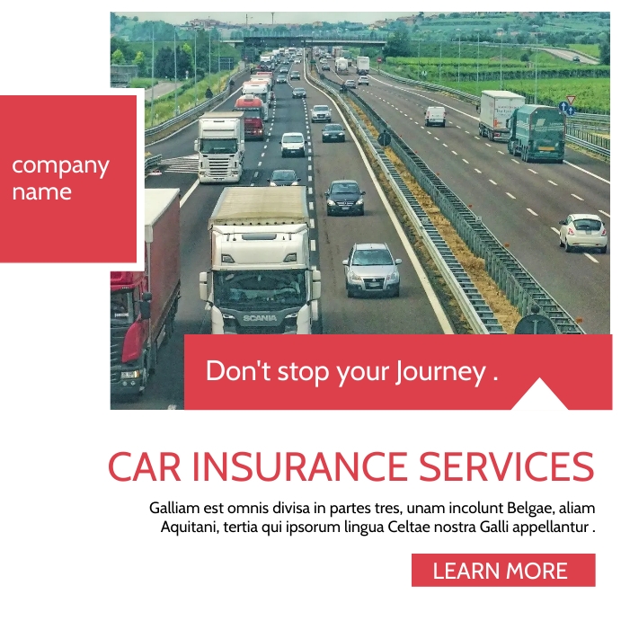 red and white car insurance services instagra Template | PosterMyWall