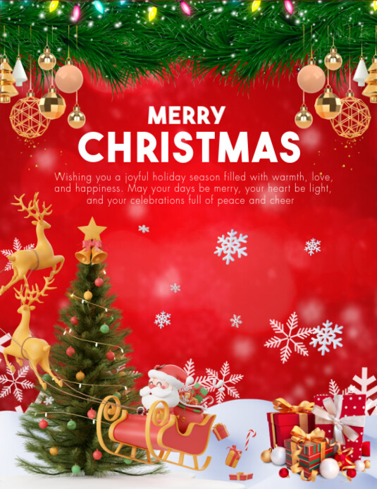 Copy of Red and White Elegant Merry Christmas Flyer | PosterMyWall