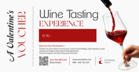 Red and White Elegant Wine Tasting Experience Voucher Template – Luxury Gift Certificate Facebook Shared Image