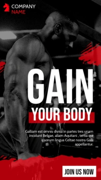 red and white fitness instagram story whatsap Instagram-verhaal template