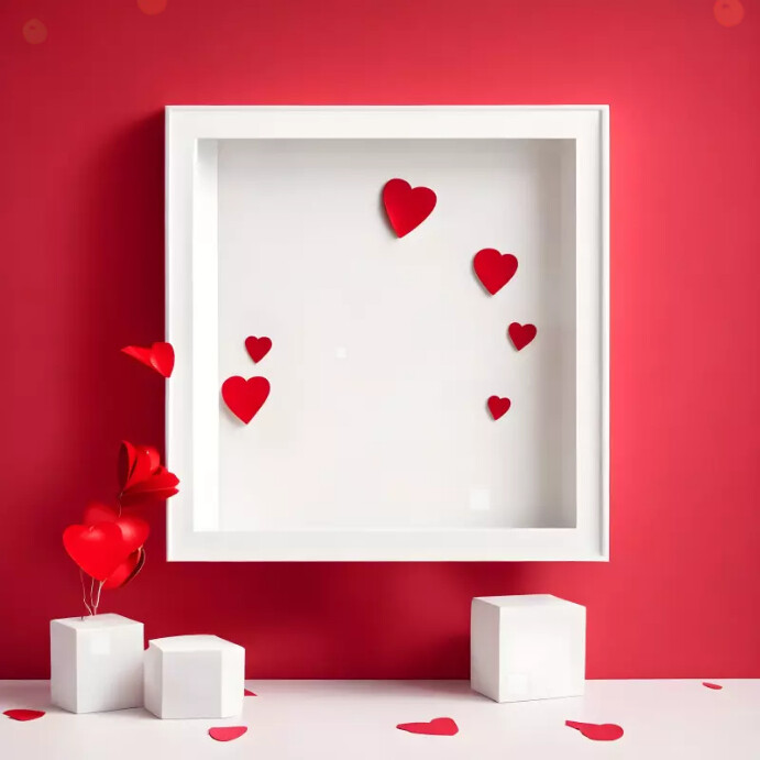 Red and white frame template | PosterMyWall
