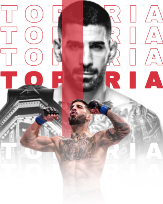 Red And White Gradient Illia Topuria UFC Player Instagram Portrait ...