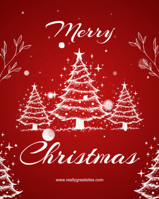 Red and White Illustrated Merry Christmas Instagram Post Template ...