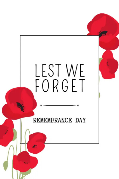 Red And white Illustrated Remembrance Day Poster Plakkaat template