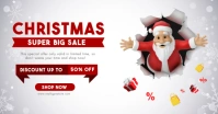 Red And White Illustration Christmas Super Big Sale Facebook Ad Facebook-annonce template