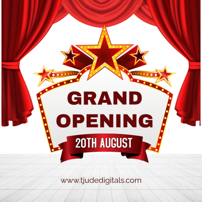 Opening Post Red Copy of Red and White Illustrative Grand Opening Facebook Post ...