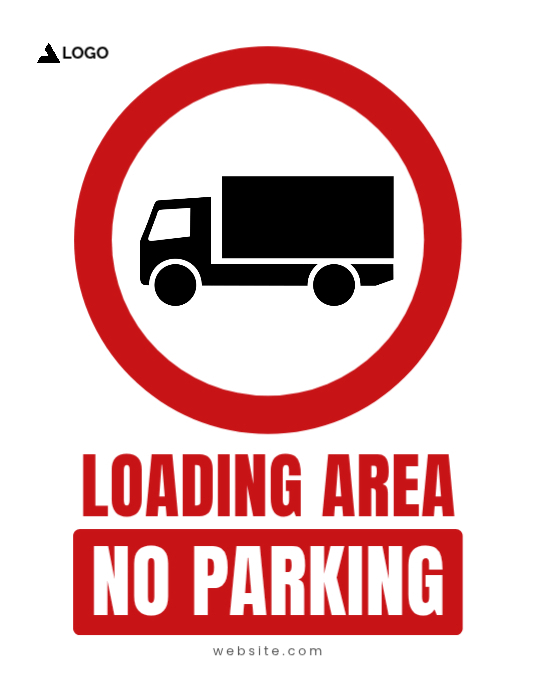 Loading/unloading Template Red and White Loading and Unloading Area No Parking Company Sign (Us ...