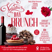 Red and White Maximalist Valentines Day Brunch Design Template Instagram Post