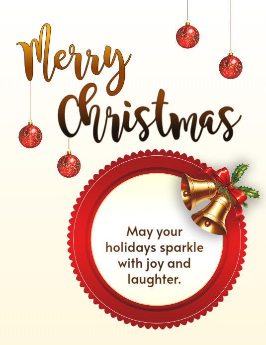 Copy of red and white merry christmas card template design | PosterMyWall