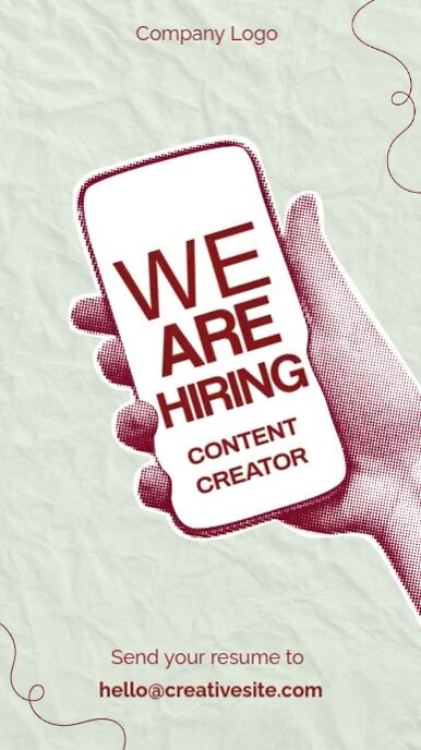 Red and White Minimalist Retro We Are Hiring Instagram Reel Instagram-reel template