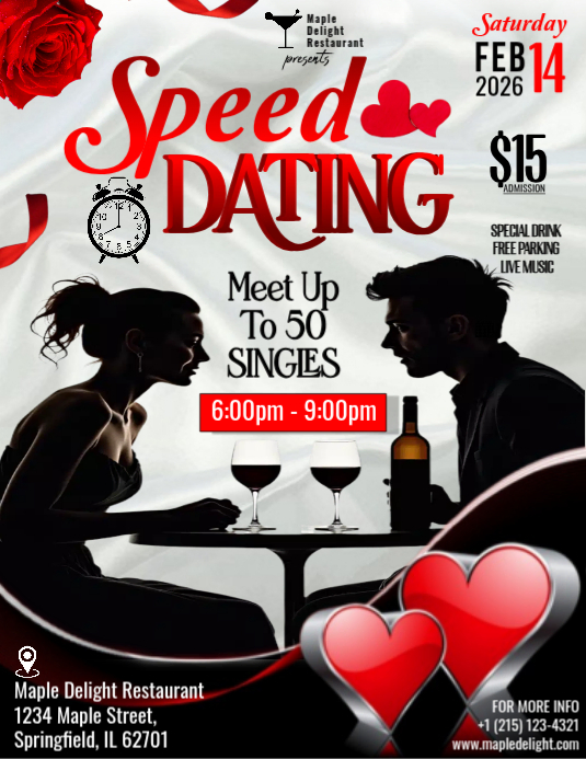 Black Speed Dating Event Flyers Template | PosterMyWall
