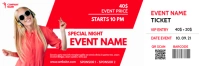 red and white modern event ticket Banner 2' × 6' template