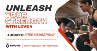 Red and White Modern Fitness Valentine’s Day Gym coupon advertising Facebook Shared Image template