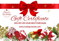 Bianco Christmas Gift Certificate A4 Template