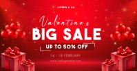 Red and White Modern Valentine's Big Sale Horizontal Banner template