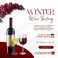 Red And White Modern Winter Wine Tasting Instagram Post template