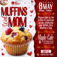 Red and White Muffin with Mom Mother's Day Event Instagram Post template