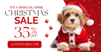 Red and White Professional Cute Christmas Pet Store Retail Sale Facebook Shared Image template