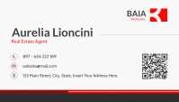 Red and white real estate agent advertising 2 Business Card template