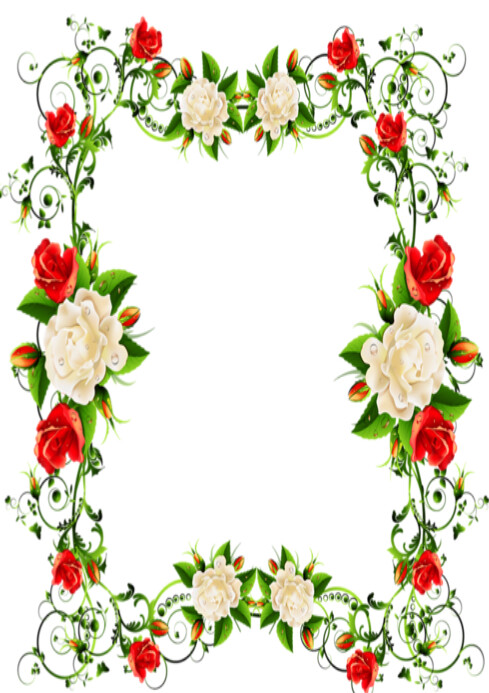red and white roses border Template | PosterMyWall