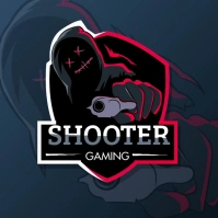 Red and White Shooter Esports Team Logo template