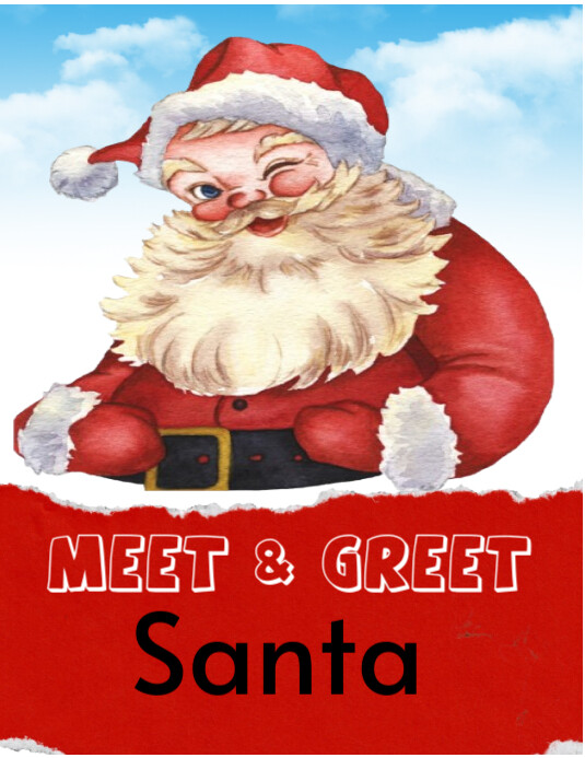 Copy of Red and White Simple Merry Santa Christmas Flyer | PosterMyWall