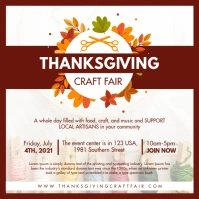 Red and White Thanksgiving Craft Fair Instagr Instagram Post template