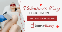 Red and white Valentine's day beauty services | laser epilation facebook ad template