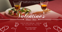 Red and White Valentine's Dinner Date Facebook Shared Image template