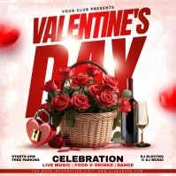 red and white valentine's day party Instagram-bericht template