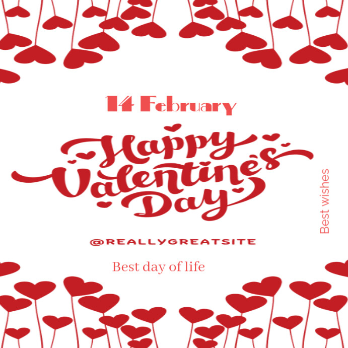 Red and white valentine day Instagram na Post template