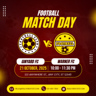 สีแดง Football Match Announcement Publicación de Instagram Template