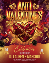 Red Anti-Valentine's Celebration Flyer template
