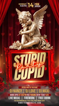 Red Anti Valentine's Day Party Instagram Story Video template