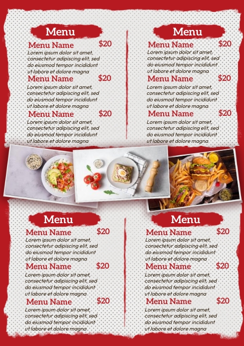 Red Asian Menu Template | PosterMyWall