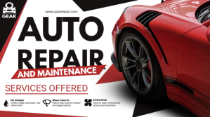Red Auto Repair Digital Display Umbukiso Wedijithali (16:9) template