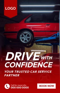 Red  Automobile Shop  Tabloid template