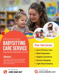 Red Babysitting Service Flyer (us Letter) template