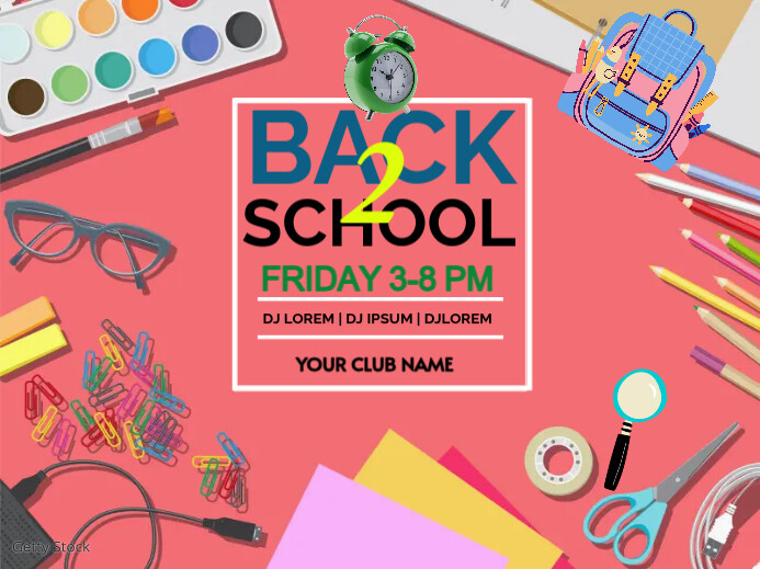 Red  Back To School Yard Sign Tanda Halaman template