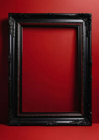 Red Background picture frame Template A4