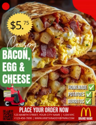 Red Bacon Recipe Flyer (us Letter) template