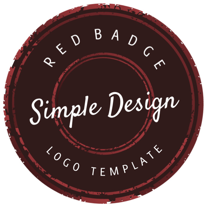 Red Badge Clean Circle White Transparent Logo template